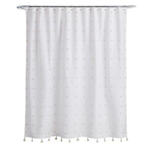 World Market Off White Shower Curtain with Tassels